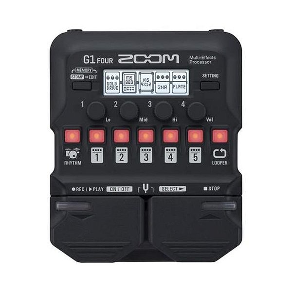 Pedal de Efeitos Multifuncional Zoom G1 Four - Cor Preta