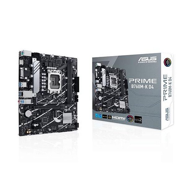 Placa Mãe Asus Prime B760M-K D4 Micro ATX LGA1700 com Chipset Intel B760