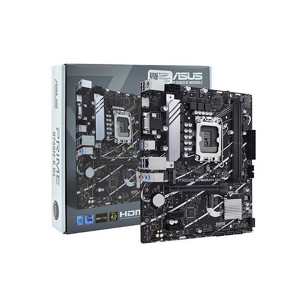 Placa Mãe Asus Prime B760M-K D4 LGA 1700 para Processadores Intel - VGA e DDR4