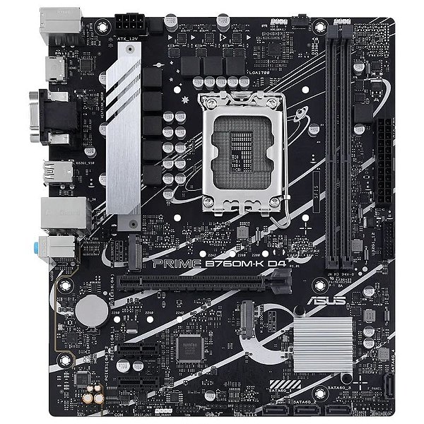 Placa Mãe Asus PRIME B760M-K D4, LGA1700, 2xDDR4, PCI-E, M.2