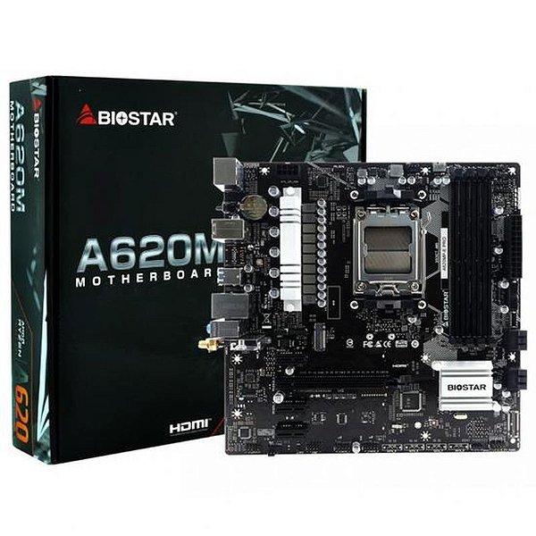Placa Mãe Biostar A620MP-e Pro AM5 DDR5 com Saídas HDMI/DP/USB 3.2