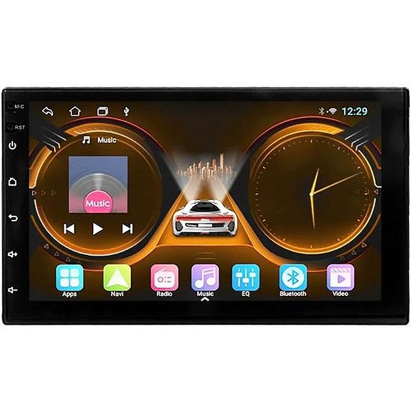 Sistema de Áudio Automotivo Hetzer H-Pro 7 com Carplay e Bluetooth - Preto