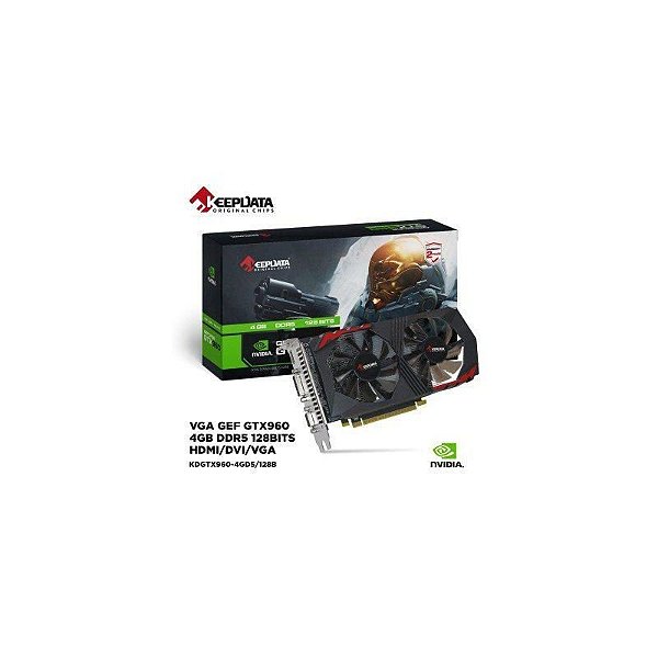 Placa de Vídeo 4GB GTX 960 Keepdata DDR5 128 Bits - HDMI, DVI e VGA