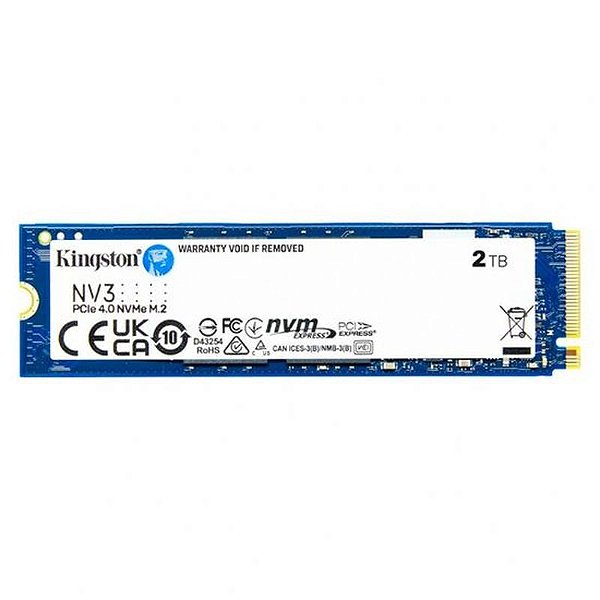 SSD Kingston NV3 2TB M.2 NVMe - Leitura até 6000MB/s e Gravação 5000MB/s - SNV3S/2000G
