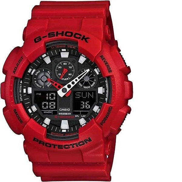 Relógio Casio Ga-100B-4Adr Masculino Analógico E Digital Resistente E Estiloso