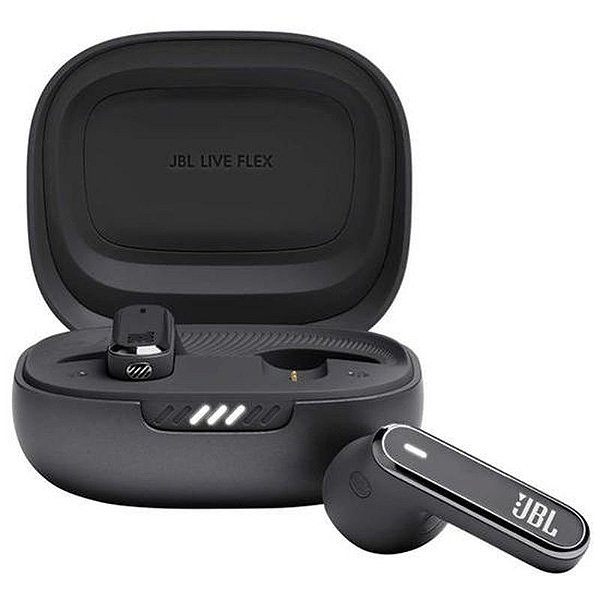 Fones Bluetooth JBL Live Flex - Sem Fio, 32 Ohms, Cor Preto