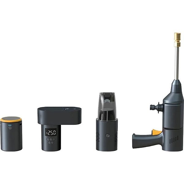 Conjunto Multifunção Automotivo BAYU E-PRO Black: Compressor, Aspirador e Lava Jato