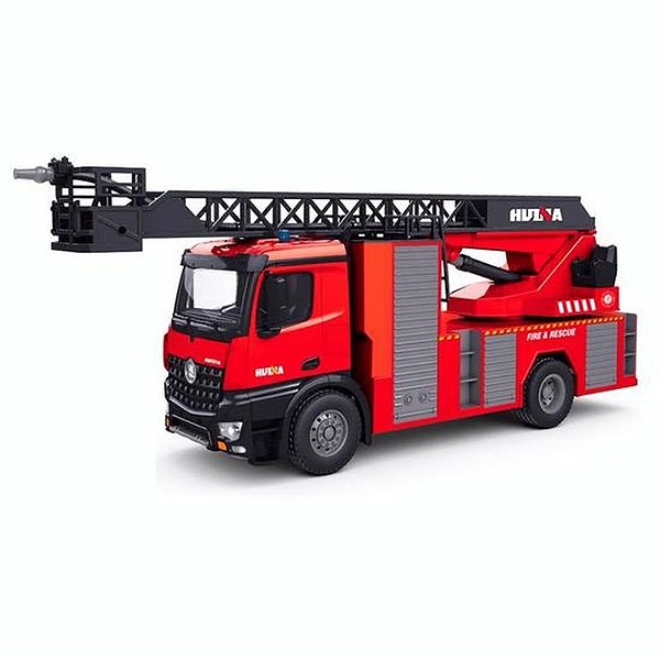 Caminhão de Bombeiro Huina 1561 - Controle Remoto Recarregável - Vermelho
