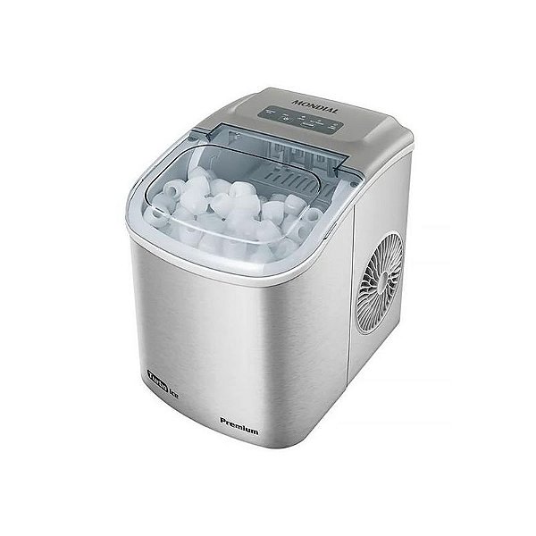 Máquina de Gelo Mondial MG-12GI Turba Ice Premium 1.3L 13KG 220V Prata Elegante