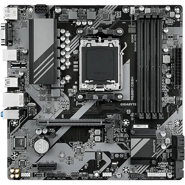 Placa Mãe Gigabyte A620M DS3H - AM5, 4xDDR5, M.2, HDMI, USB-C