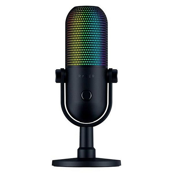 Microfone Condensador Razer Seiren V3 Chroma USB-C - Preto com Iluminação Personalizável