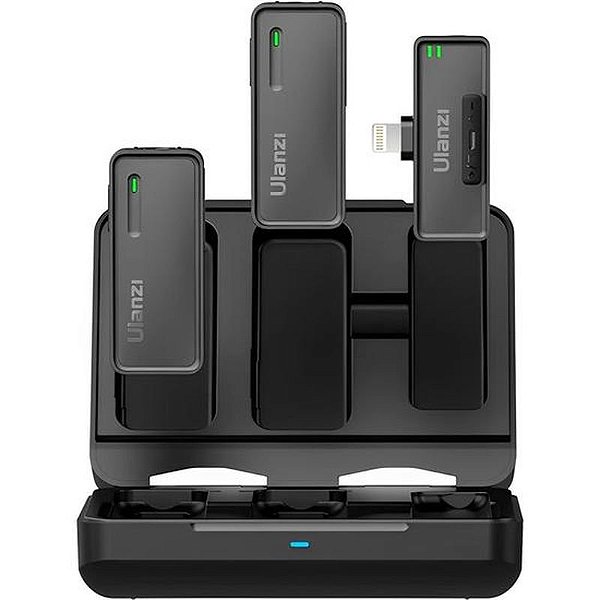 Microfone Sem Fio Ulanzi Uw-Mic 20P Lightning (2 Transmissores E 1 Receptor)