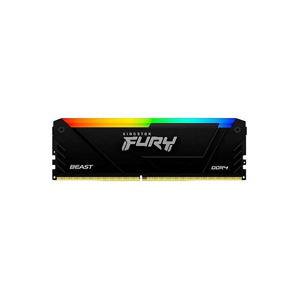Kit Memória Kingston DDR4 32GB 3200MHz RGB Fury Beast KF432C16BB2A 32 - Preto
