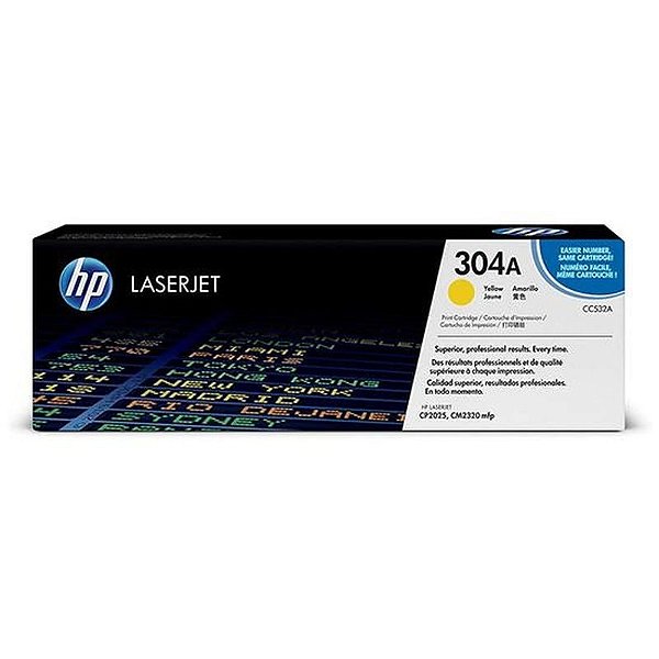 Cartucho De Toner Hp 304A Amarelo Original - Modelo Cc532A