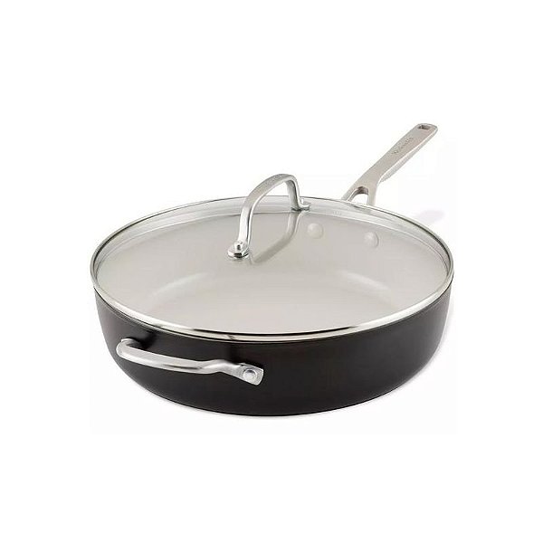 Frigideira Antiaderente Kitchenaid Cerâmica 5L com Tampa de Vidro 31CM Preto