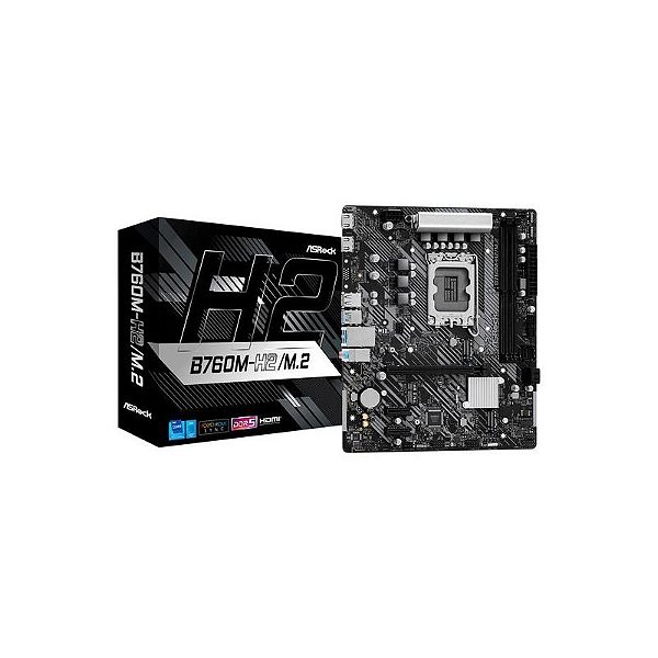Placa-mãe Asrock B760M-H2, Socket LGA 1700, Chipset Intel B760, Micro ATX, 2xDDR5