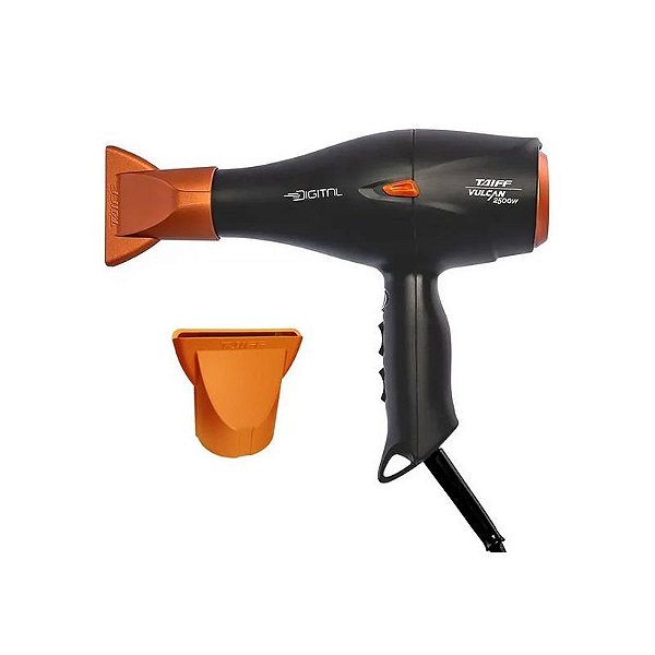 Secador de Cabelo Taiff Vulcan Digital SECV25BL 2500 Watts 127V ~ 50/60Hz - Preto/Laranja