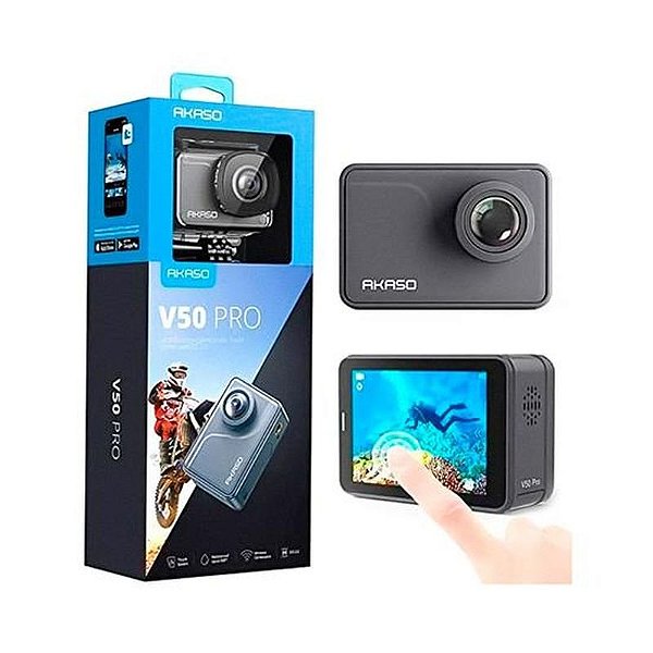 Câmera de Ação Akaso V50 Pro - Cinza, Alta Definição e Estabilidade Profissional
