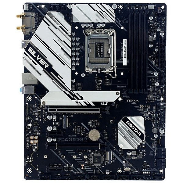 Placa Mãe Biostar B760A Prata LGA1700 DDR5 PCI WiFi SATA - Desempenho e Conectividade Avançada