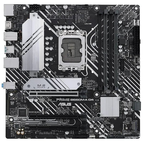 Placa Mãe Asus Prime B660M-A D4 Lga1700 Com Hdmi, Dp E M.2 Para Desktops Modernos