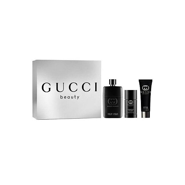 Kit Gucci Guilty Masculino - Perfume 90ML, Sabonete 50ML e Desodorante Stick