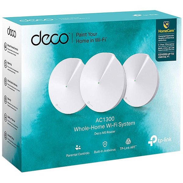 Roteador Mesh TP-Link Deco M5 AC1300 Dual Band 400 Mbps - Branco