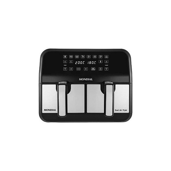 Fritadeira Elétrica Air Fryer Mondial AFD-01-Bi 2200W 8L Preto e Prata 220V