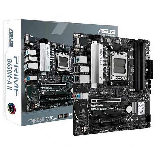 Placa Mãe Asus B650M-A Prime II AM5 DDR5 com Saídas DP, VGA e HDMI