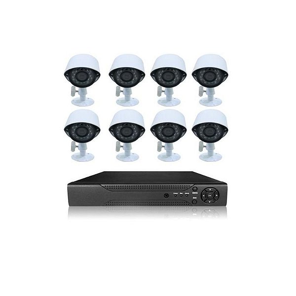 DVR Tucano K-08 - Sistema de Vigilância com 8 Canais e 8 Câmeras Monocromáticas