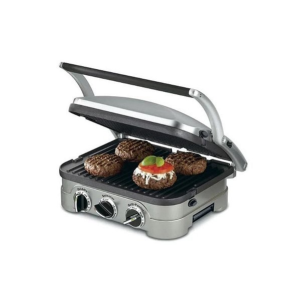 Churrasqueira Elétrica Cuisinart GR-4NP1 Versátil 110V Aço Inox