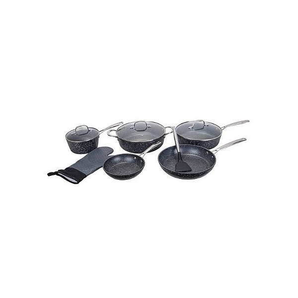 Conjunto de Panelas Kiata Indução Antiaderente Black Granito 10 Peças