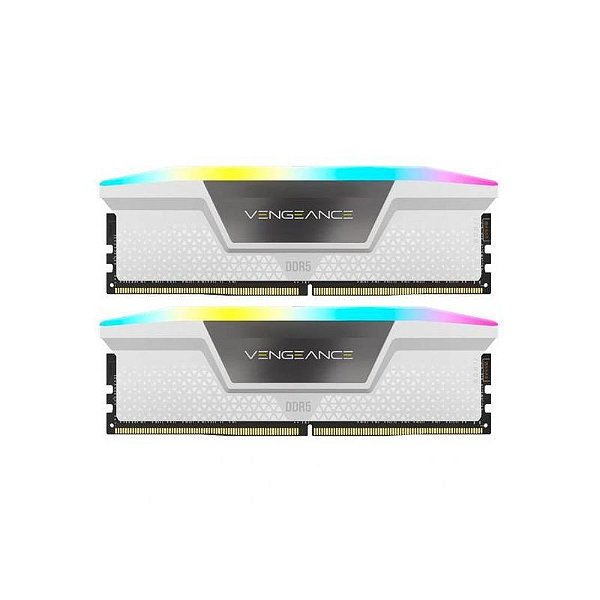 Memória DDR5 32GB 6000MHz Corsair Vengeance RGB Branca 16X2 CMH32GX5M2B6000