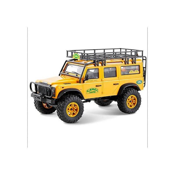 Carro RC FMS 1/24 Land Rover Defender 110 RTR Amarelo - FMS12482RTRYL