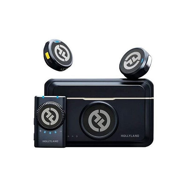 Microfone Sem Fio Lapela Hollyland Lark M2 Combo USB-C para Smartphone - Preto
