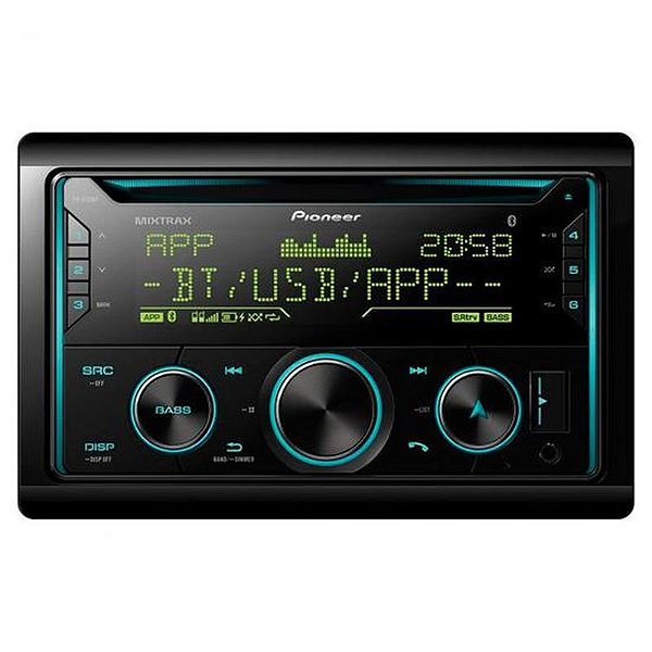 Rádio Automotivo Pioneer FH-S725BT 2DIN Bluetooth com Android e Spotify