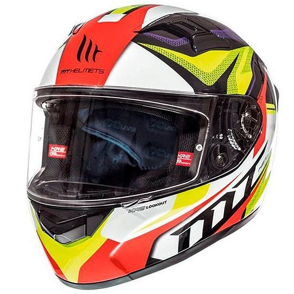 Capacete Mt Helmets Modelo Kre Lookout G4 - Tamanho L - Acabamento Em Amarelo Brilhante