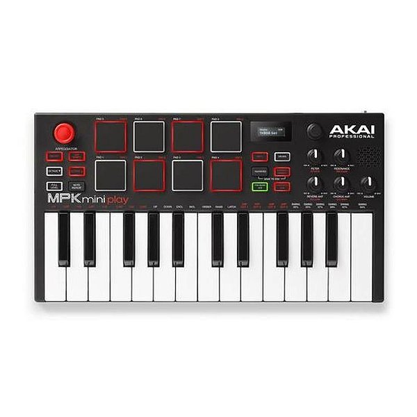 Controlador MIDI Akai MPK Mini Play com Teclado e Sons Integrados