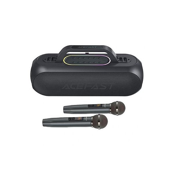 Caixa de Som Portátil Acefast K1 com Microfone e Conexões USB/BT/Aux - Preta
