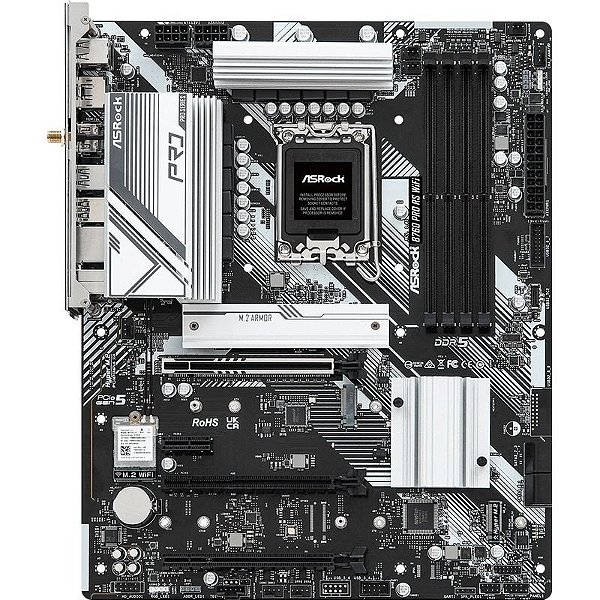Placa Mãe ASRock B760 PRO RS WiFi - 4xDDR5, PCI-E, Saída HDMI e DP
