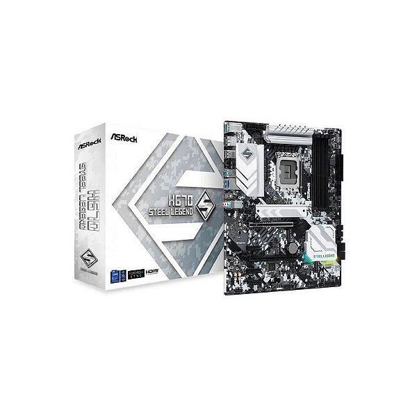Placa Mãe ASRock H670 Steel Legend ATX LGA 1700 DDR4 para Intel H670