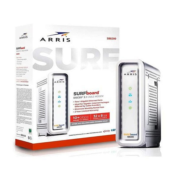 Modem Arris Surfboard SB8200 - Velocidade Gigabit 3.1 - Branco