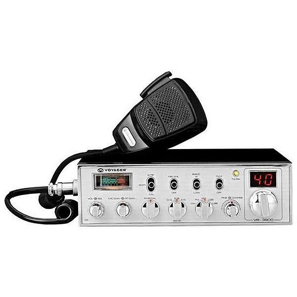 Radio PX Voyager VR-3900 - Receptor 240 Canais AM/FM/SSB/CW - Prata e Preto