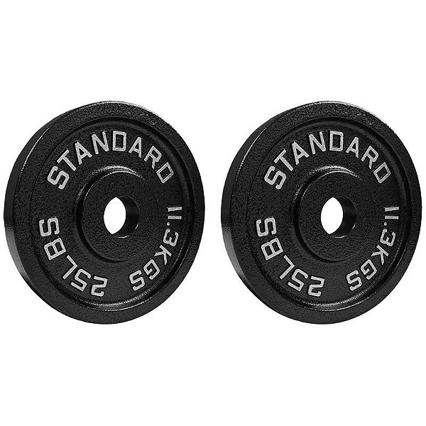 Placas Olímpicas Rogue Black para Halteres - 25 lbs (Par)