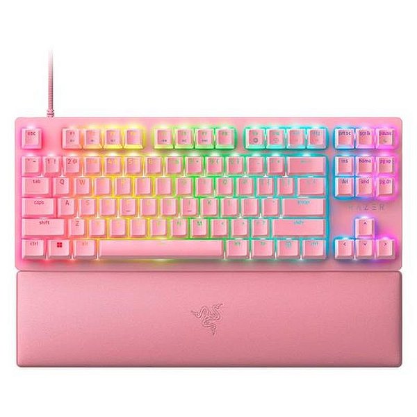 Teclado Gamer Razer Huntsman V2 RGB Switch Vermelho - Edição Rosa