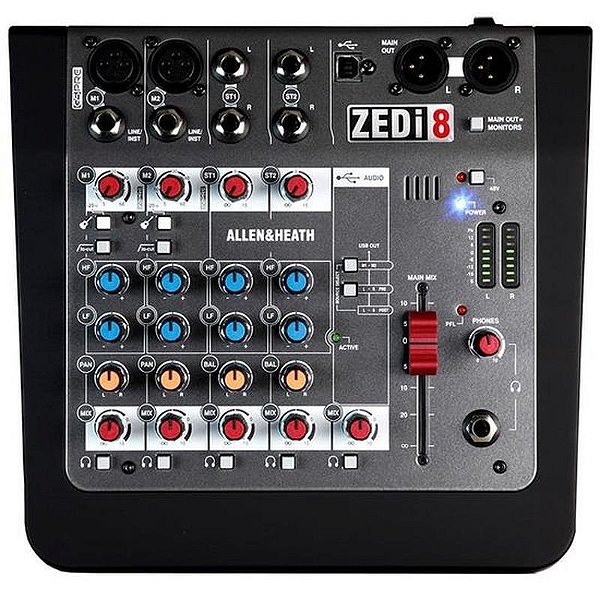 Mixer Allen & Heath Zedi 8 - Equipamento Profissional de Áudio