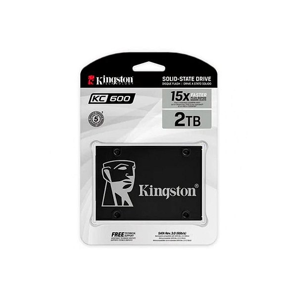 SSD Kingston 2TB SKC600 - Velocidade de Leitura 550MB/s e Gravação 520MB/s