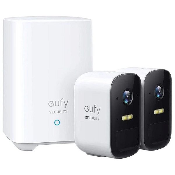 Kit de Segurança Residencial Eufy Anker com 2 Câmeras e HomeBase 2