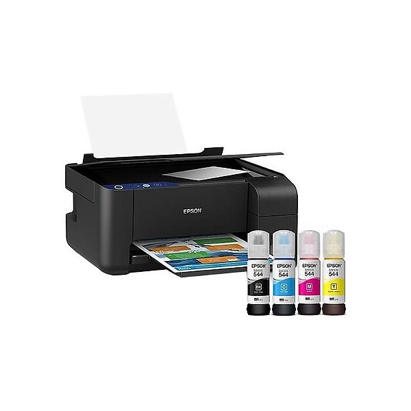 Impressora Multifuncional Epson EcoTank L3210 3 em 1 - Bivolt, Cor Preto