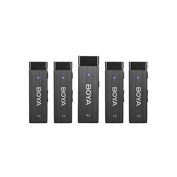 Microfone Sem Fio Boya By-W4 4 Canais - Sistema Completo De Áudio Profissional