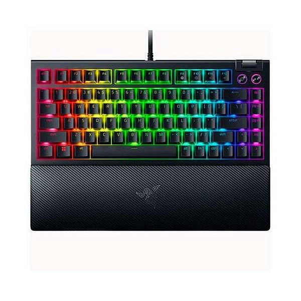 Teclado Mecânico Razer Blackwidow V4 75% USB RGB - Preto
